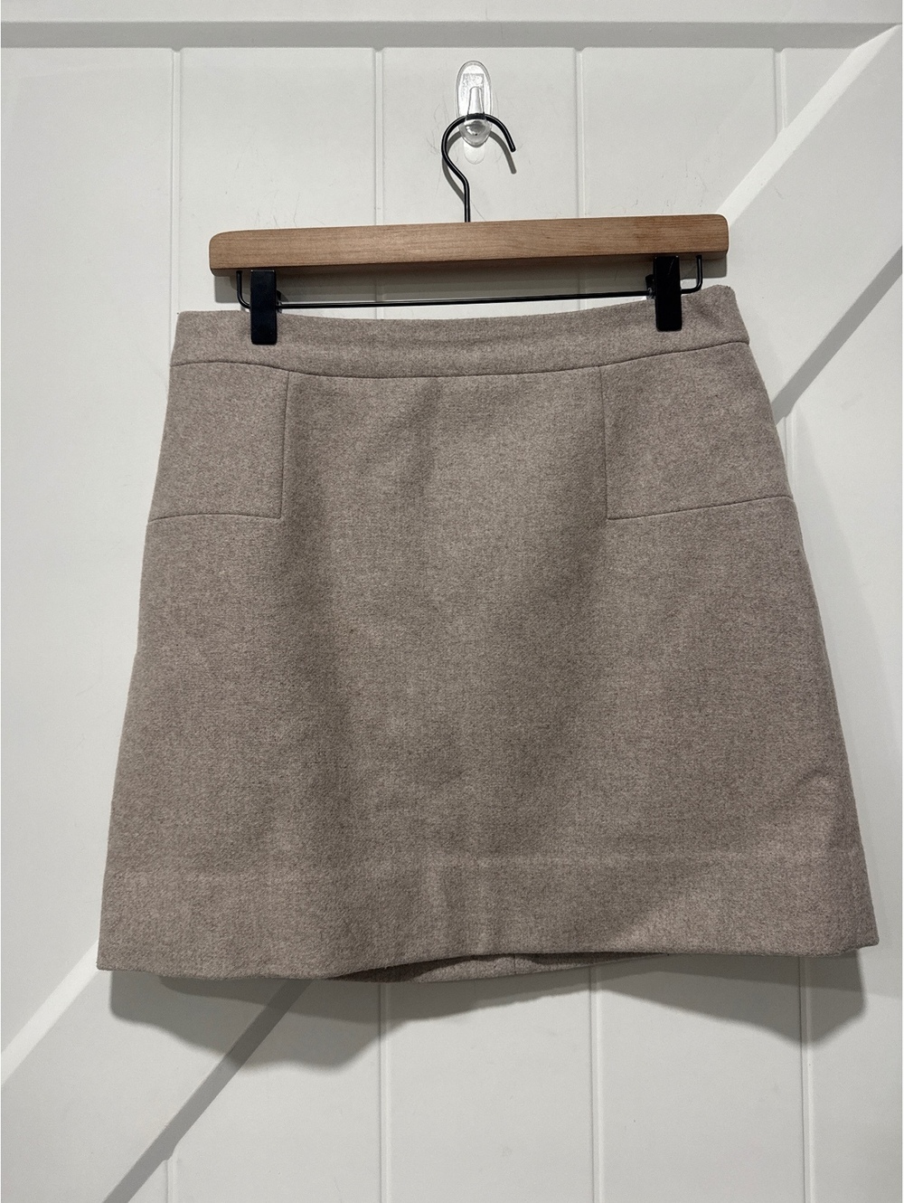 J.Crew Beige Wool Blend Mini Skirt,  Size 6